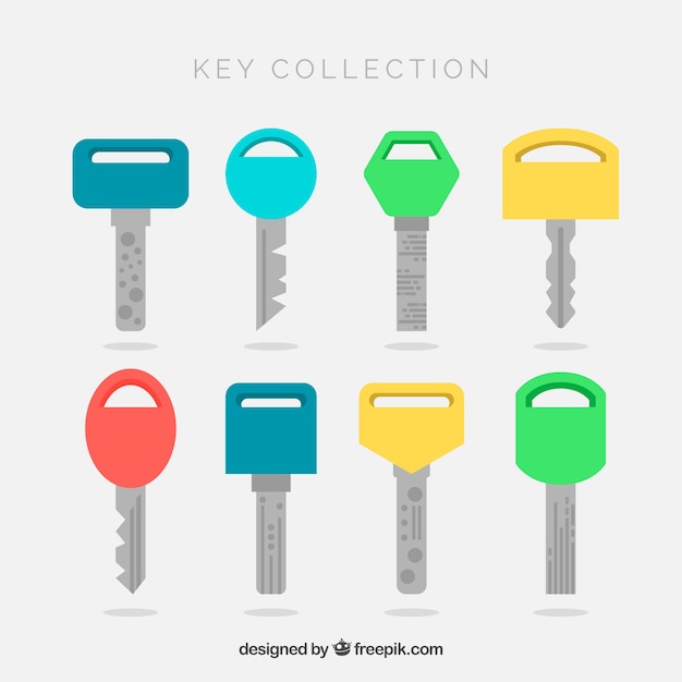 Free Vector flat key collection