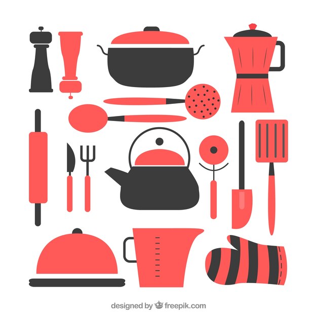 Flat Kitchen Utensils Set