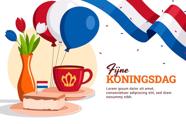 Free vector flat koningsdag background