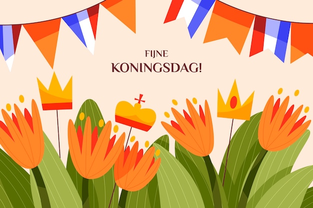 Free Vector flat koningsdag background