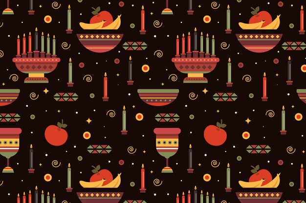 Flat kwanzaa pattern design