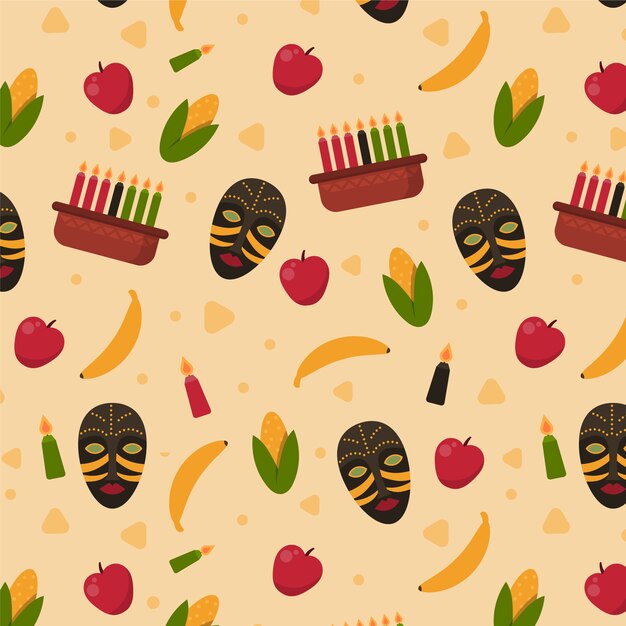 Flat kwanzaa pattern design