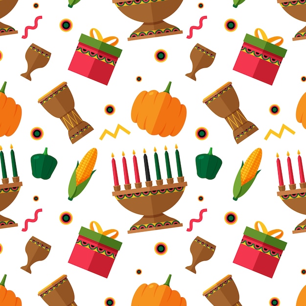 Flat kwanzaa pattern design