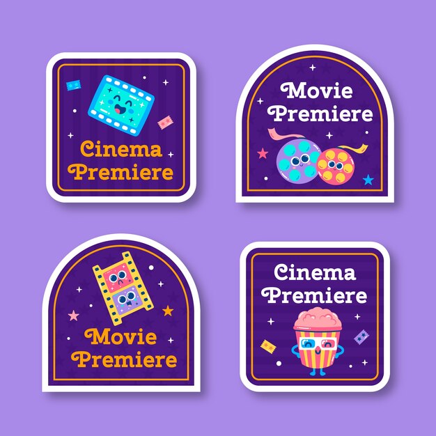 Flat labels collection for movie premiere event