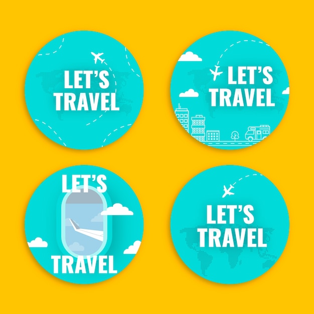 Flat labels collection for travel agency