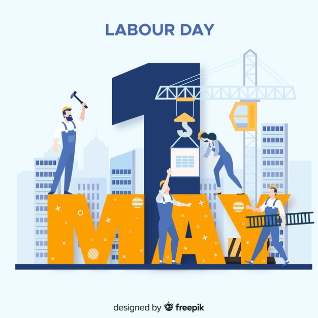 Flat labor day background