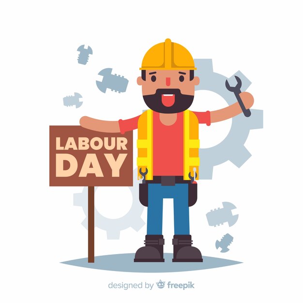 Flat labor day background