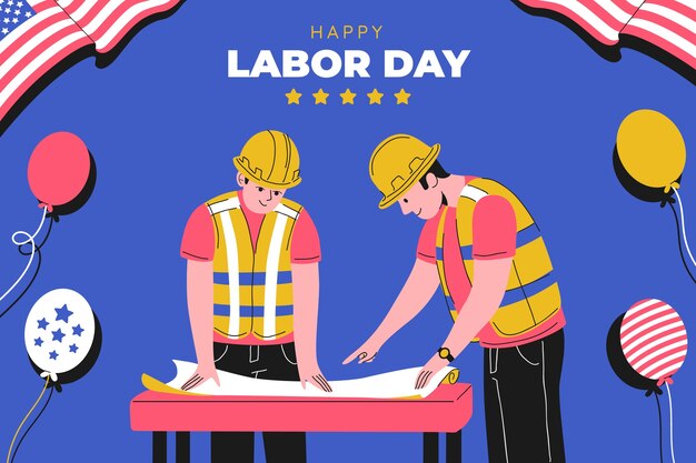 Flat labor day background