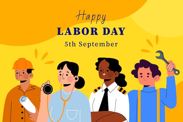 Flat labor day background