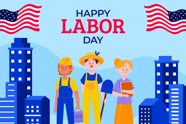 Flat labor day background