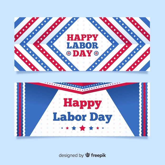 Free Vector flat labor day banner templates