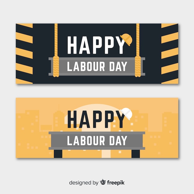 Free Vector flat labor day banners