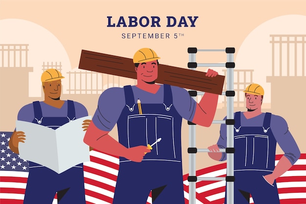 Free vector flat labor day illustration