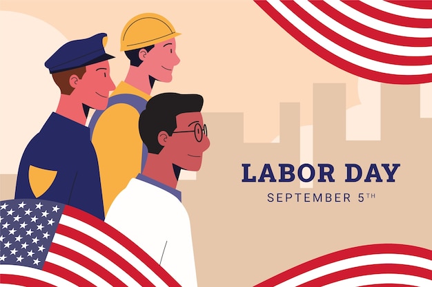 Free Vector flat labor day illustration