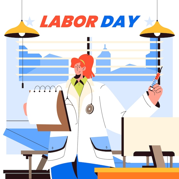 Free Vector flat labor day illustration