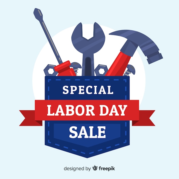 Flat labor day sale background