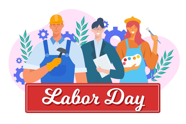 Free Vector flat labor day sale usa