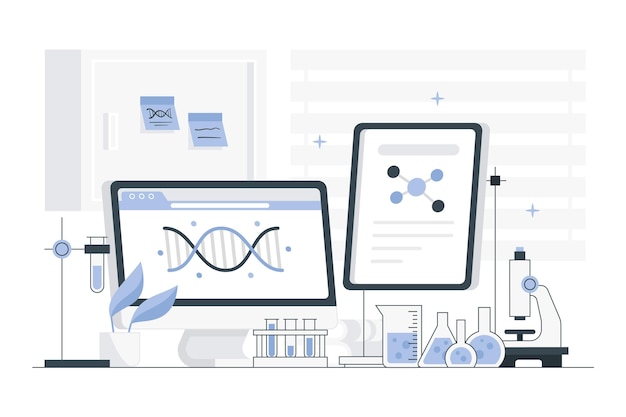 Free vector flat laboratory room illustration