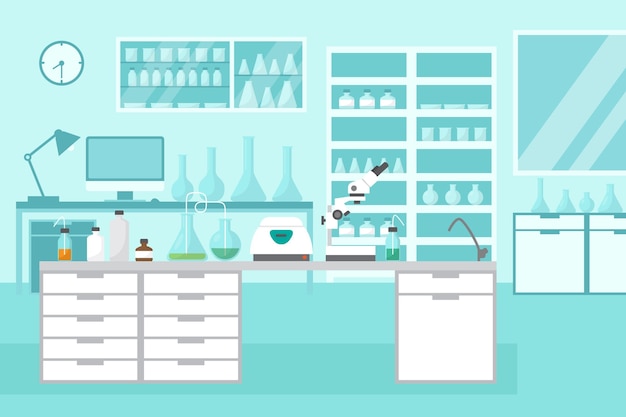 Free Vector flat laboratory room illustration