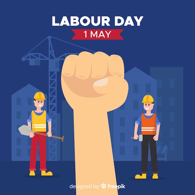 Flat labour day background