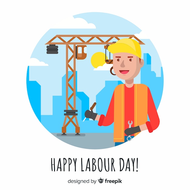 Flat labour day background