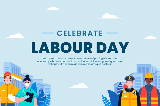 Flat labour day background