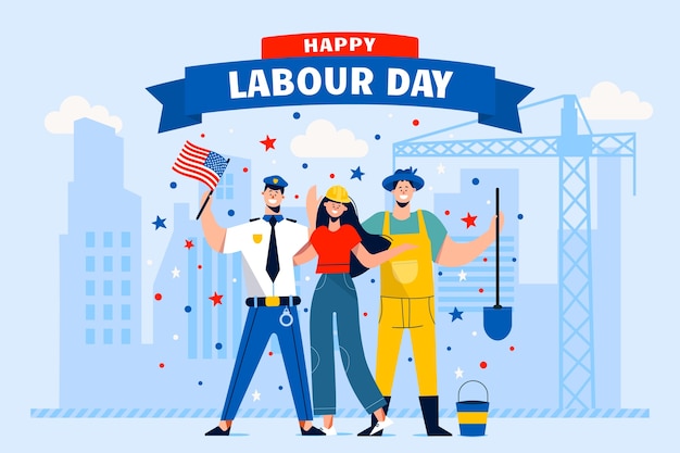 Flat labour day background