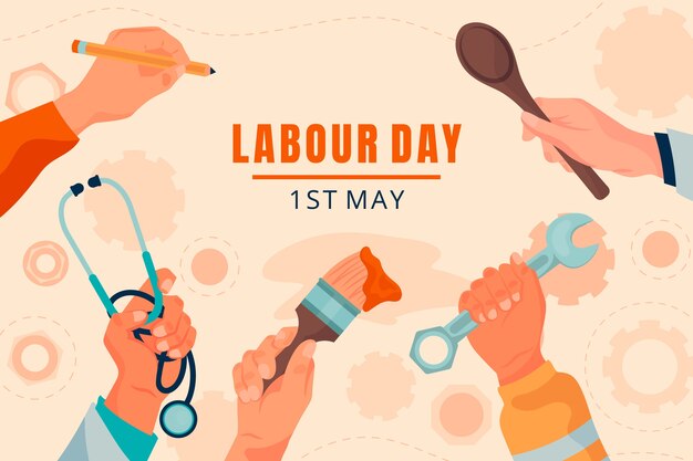 Flat labour day background