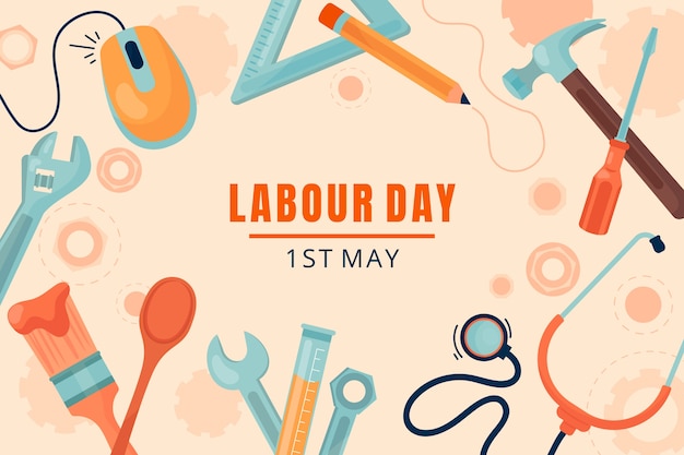 Flat labour day background