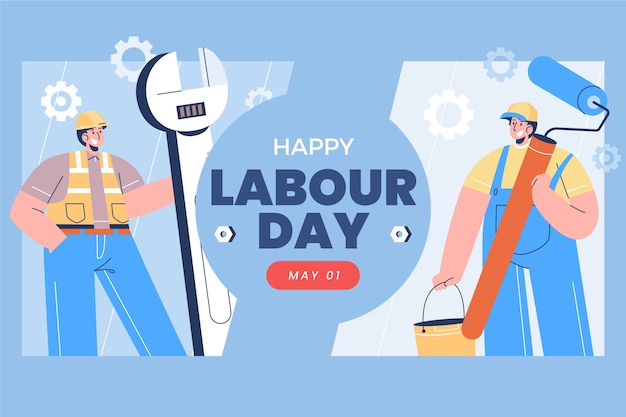 Flat labour day background