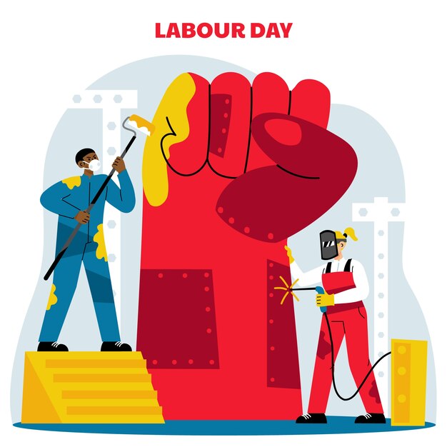 Flat labour day background