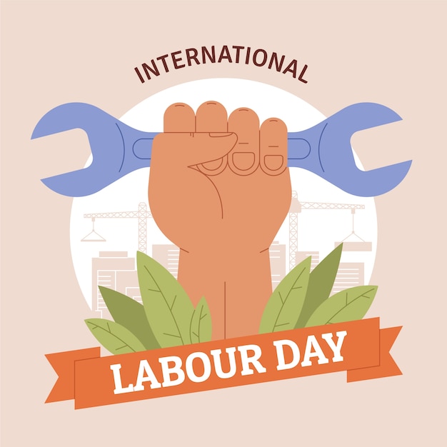 Flat labour day background