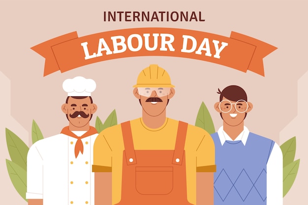 Flat labour day background