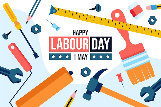 Flat labour day background