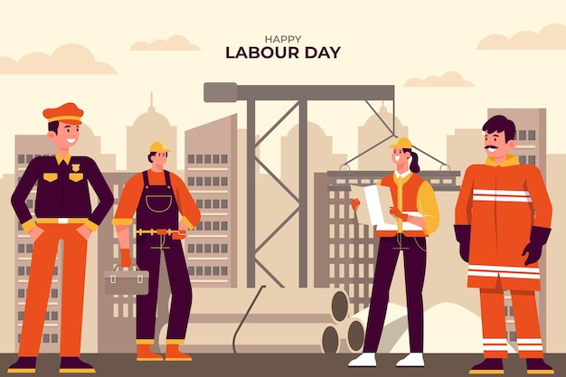 Flat labour day background