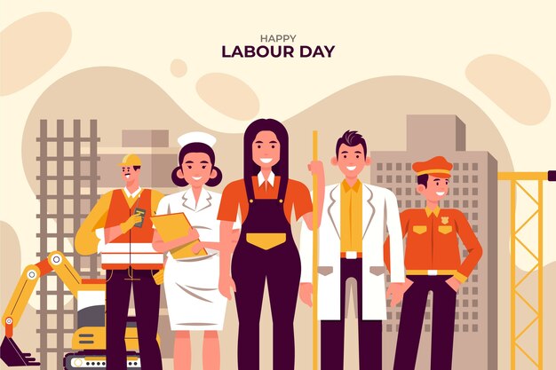 Flat labour day background