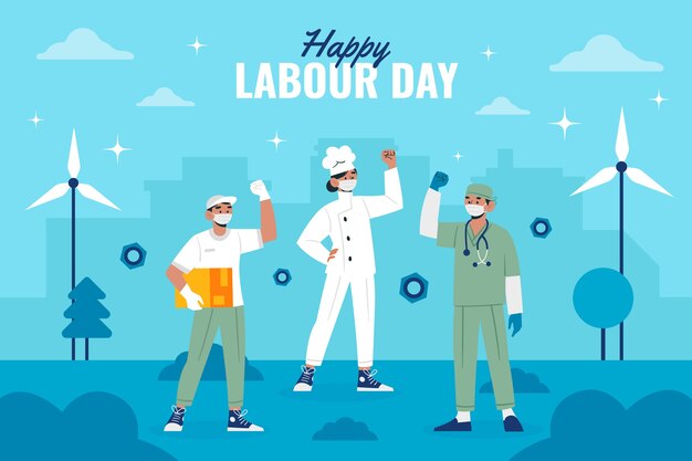 Flat labour day background