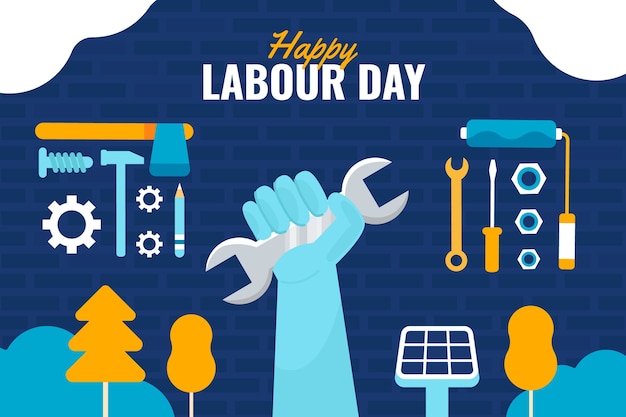 Flat labour day background