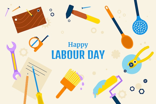 Flat labour day background