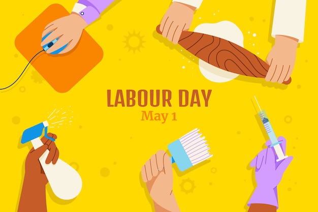 Free Vector flat labour day background