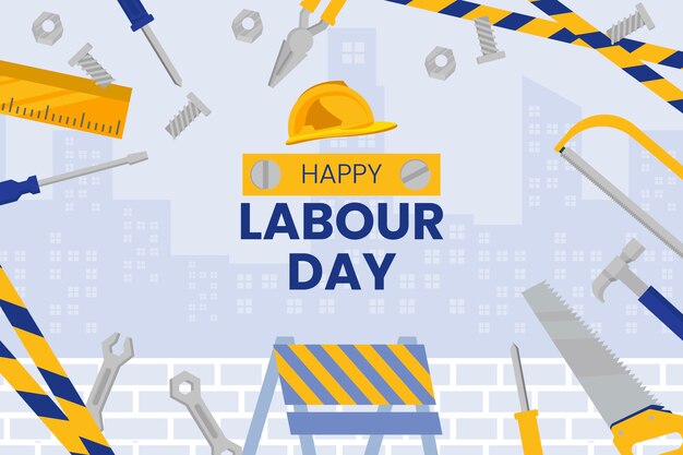 Flat labour day background