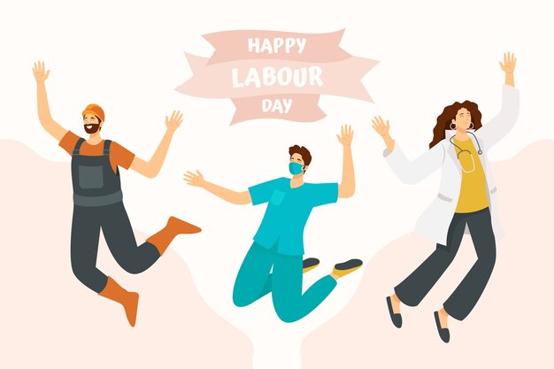 Flat labour day background