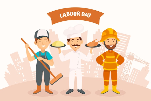 Free vector flat labour day background