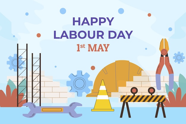 Flat labour day background