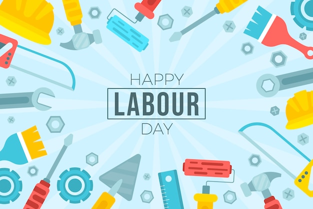 Flat labour day background