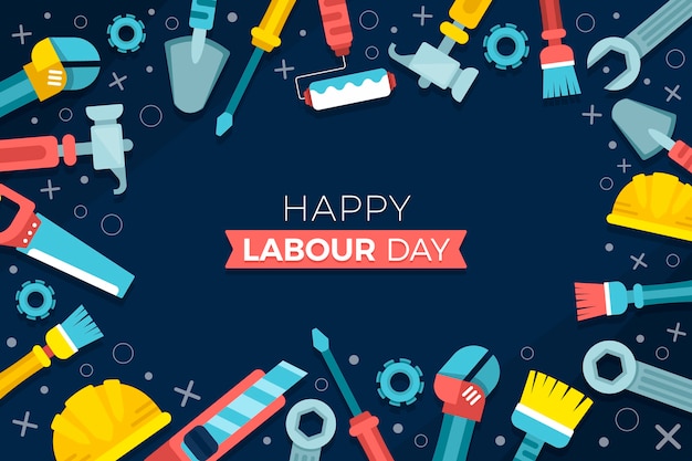 Flat labour day background