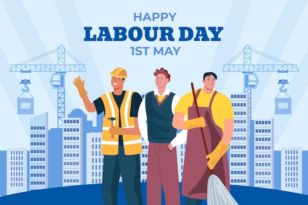 Flat labour day background