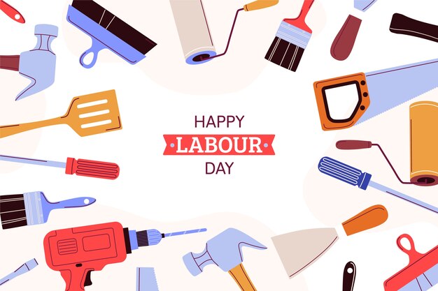 Flat labour day background