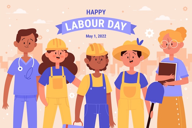 Flat labour day background