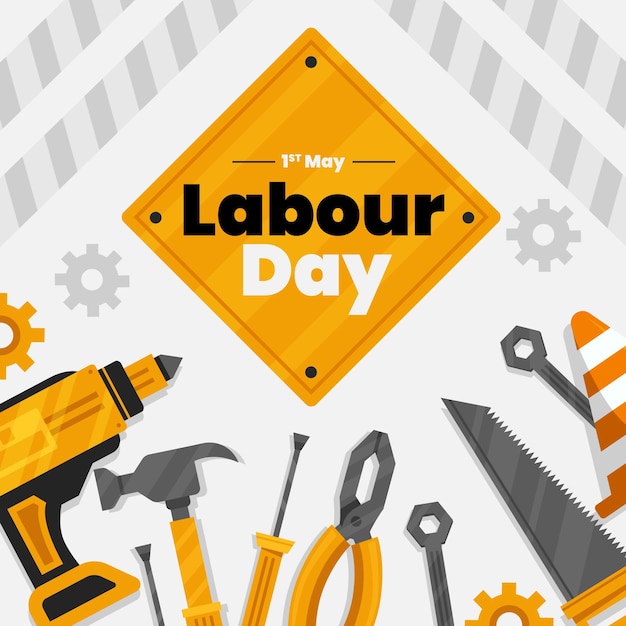 Free Vector flat labour day illustration